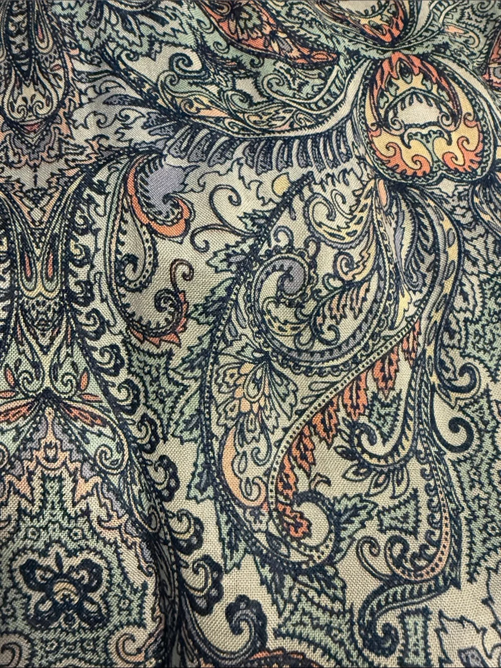 J.Jill Light Blue Paisley Women’s Scarf with Tassels